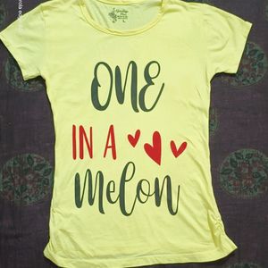 Women's Yellow Daily Wear Tshirt