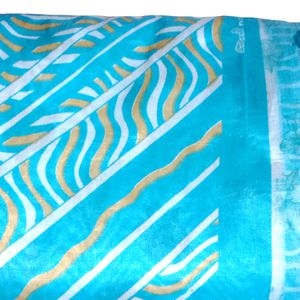 Huge Price Drop💥New Designer Sky Blue Paper Saree