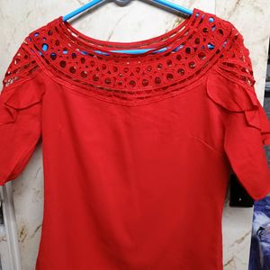 Red Georgette Top