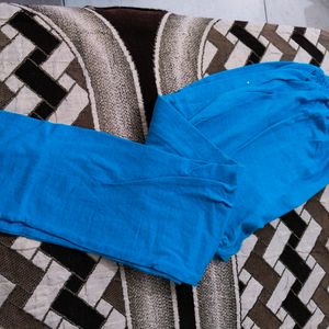 Plain Stretchable Blue Leggings