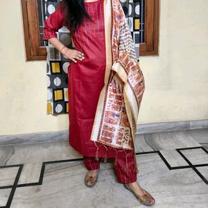 Kalini Red Kurta Set