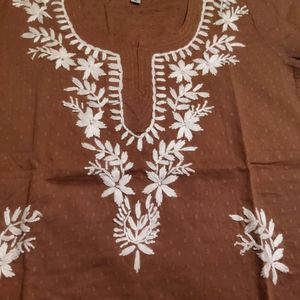 Pure Cotton Kurti With Embroidery