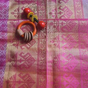 Pink and Greay Tussar Silk