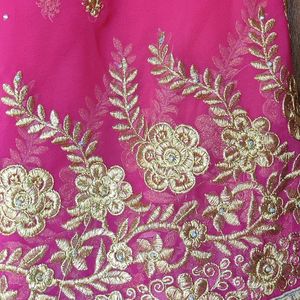 Price Dropped _ Pink Georgette Sareee