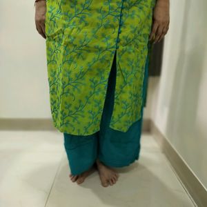 Green Kurti With Palazzo Set