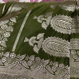 Banarsi Silk Green Saree