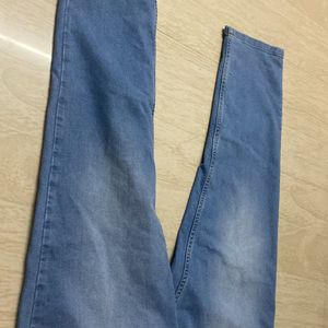 Straight Leg Blue Jeans - mom Fit