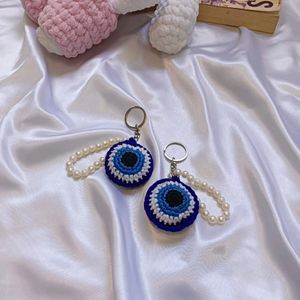 Crochet Evil Eye Key Chain 🧿💗