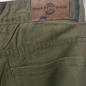 Military Green Side Cut Pocket Jeans