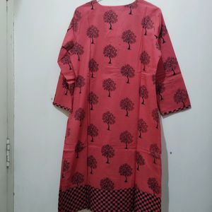 Naomi Tree Print Red Black Kurta