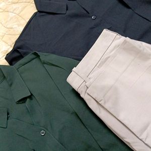 Formal Office Wear Pair 2 Shirts And  1 Pant