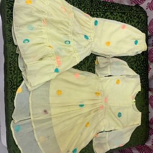 Yellow Sharara Set For Kids