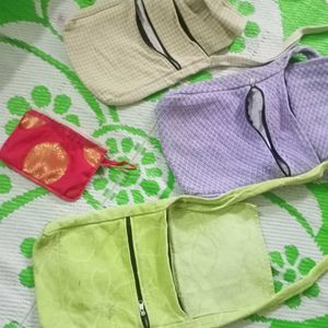 Cloth Handbag Combo -3 And 1 Pouch