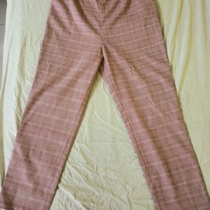 Pink Check Formal Pant