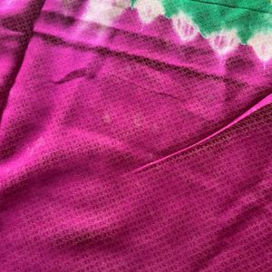 Pink And Green Silk Saree