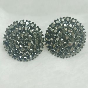 Grey Round Stud Earrings