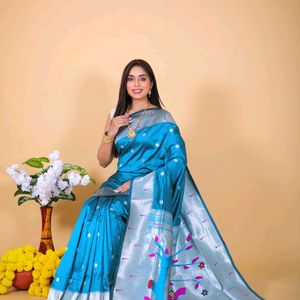 *Paithani silk saree with zari weaving work*