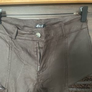 Skinny Unique Brown Leather Pants