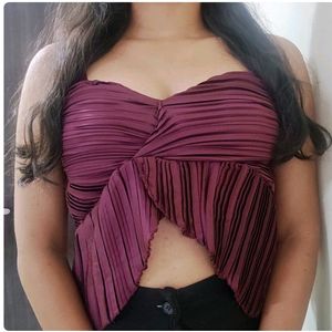 Satin Shoulder Straps Ladies Crop Top