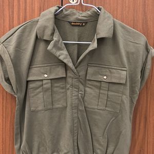 Cropped Olive Green Top