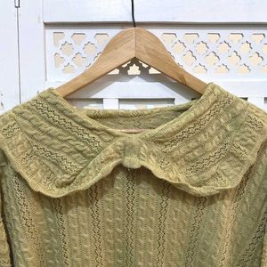 Pinterest Oversized Crop Crochet Pullover Top