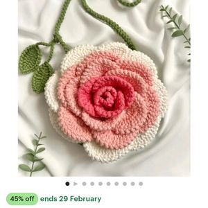 Beautiful Crochet Rose Bag