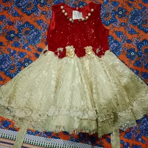 Preety Red Dress For Girl