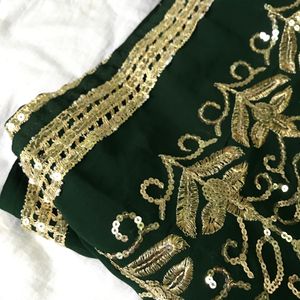 Dark Green Saree