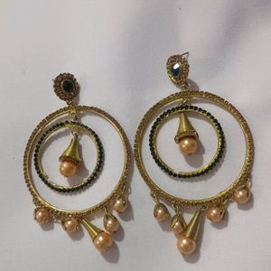 Golden And Green Earings