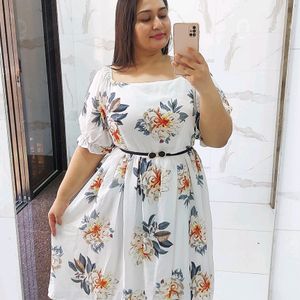 Floral printed flared Dress