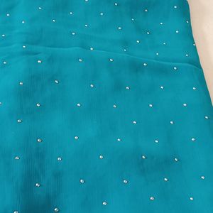 Hevay Cyan 🩵 Saree