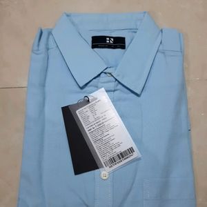 Here&Now Premium Linen Cotton Blue Shirt