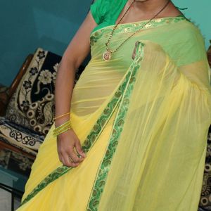 Lime Green Clr Saree