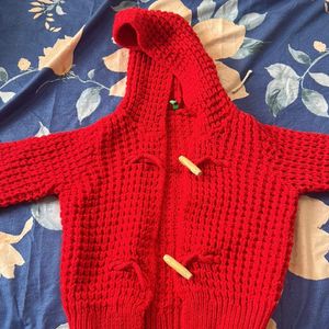 Kids Sweater/cardigan With Wooden Button