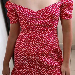 SHEIN Daisy Print Red Dress🍒🍷🎀