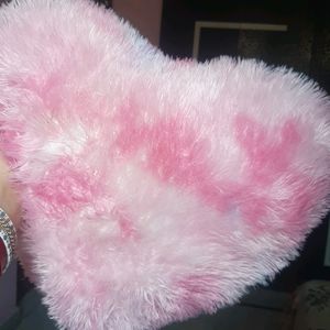 Fur Heart Shaped Pillow