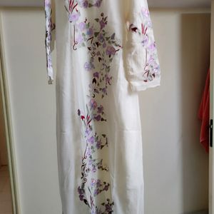 Party Wear Kurta With Floral Work