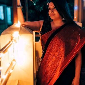 Black And Red Begumpuri Saree