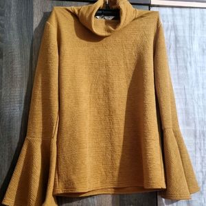 Turtle Neck Bell Sleeve Top