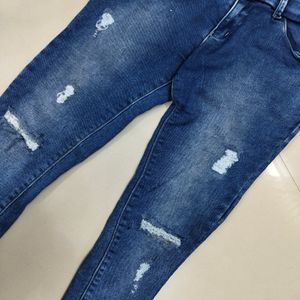 Skinny Fit High-waisted Distressed Jeans For Women