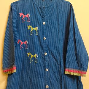 Blue Cotton Kurta