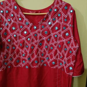 Red Kurta For Women.