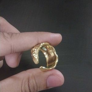 Hammered Metal Gold Plated Ring Anti Tarnish