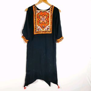 Black Printed Casual Kurta (Women)