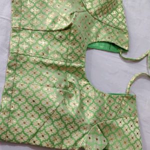 Blouse Brocade Silk Green