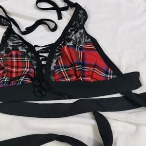 Checked Tie Up Innerwear