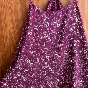 Purple Top With Flower Details