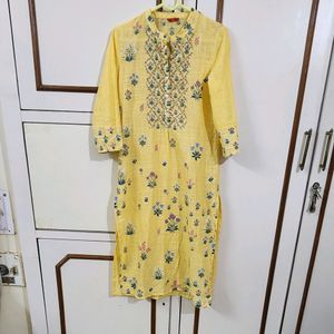 Sunshine Yellow A Line Cotton Kurta