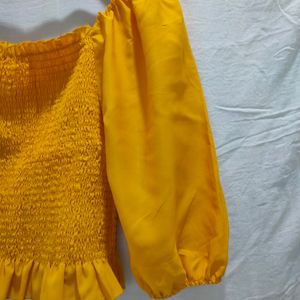 Yellow Mustard Crop Top (Stretchable)