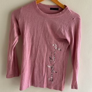 Glitter Fabric Pink Top